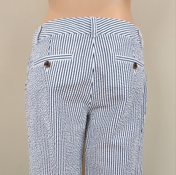 J.Crew  Factory City Fit Stripe flare leg pants Size 4 - Picture 6 of 11
